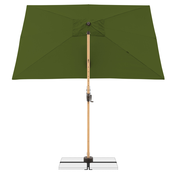 Doppler Pendelschirm ALU WOOD AX Ultra 220x300cm Kiwi Grün + Ständer